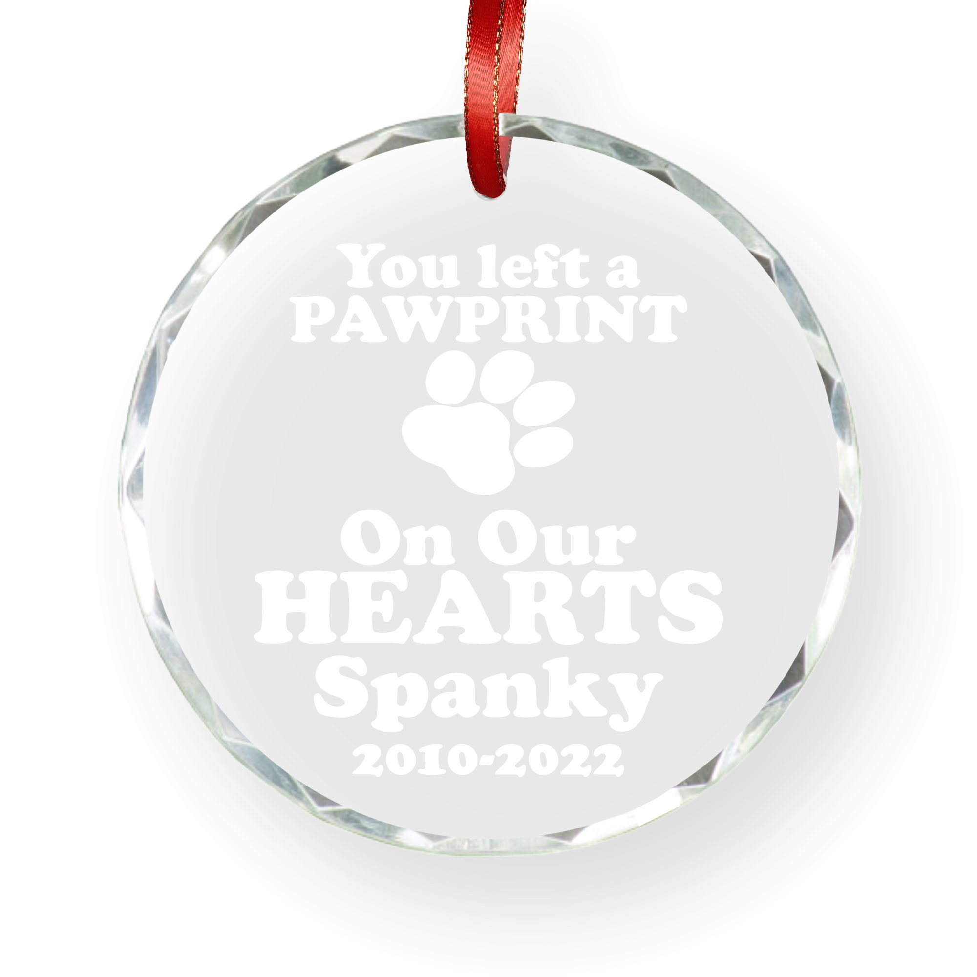 Pawprint | Personalized Crystal Ornament